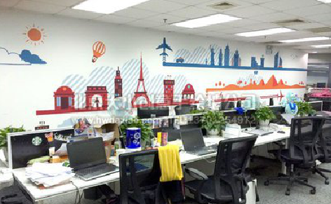 桐乡教你设计办公室墙绘的方法。